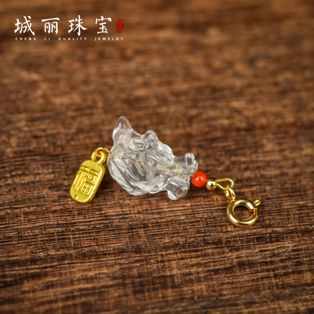 【城丽珠宝】白水晶龙头吊坠/个FL-3389
