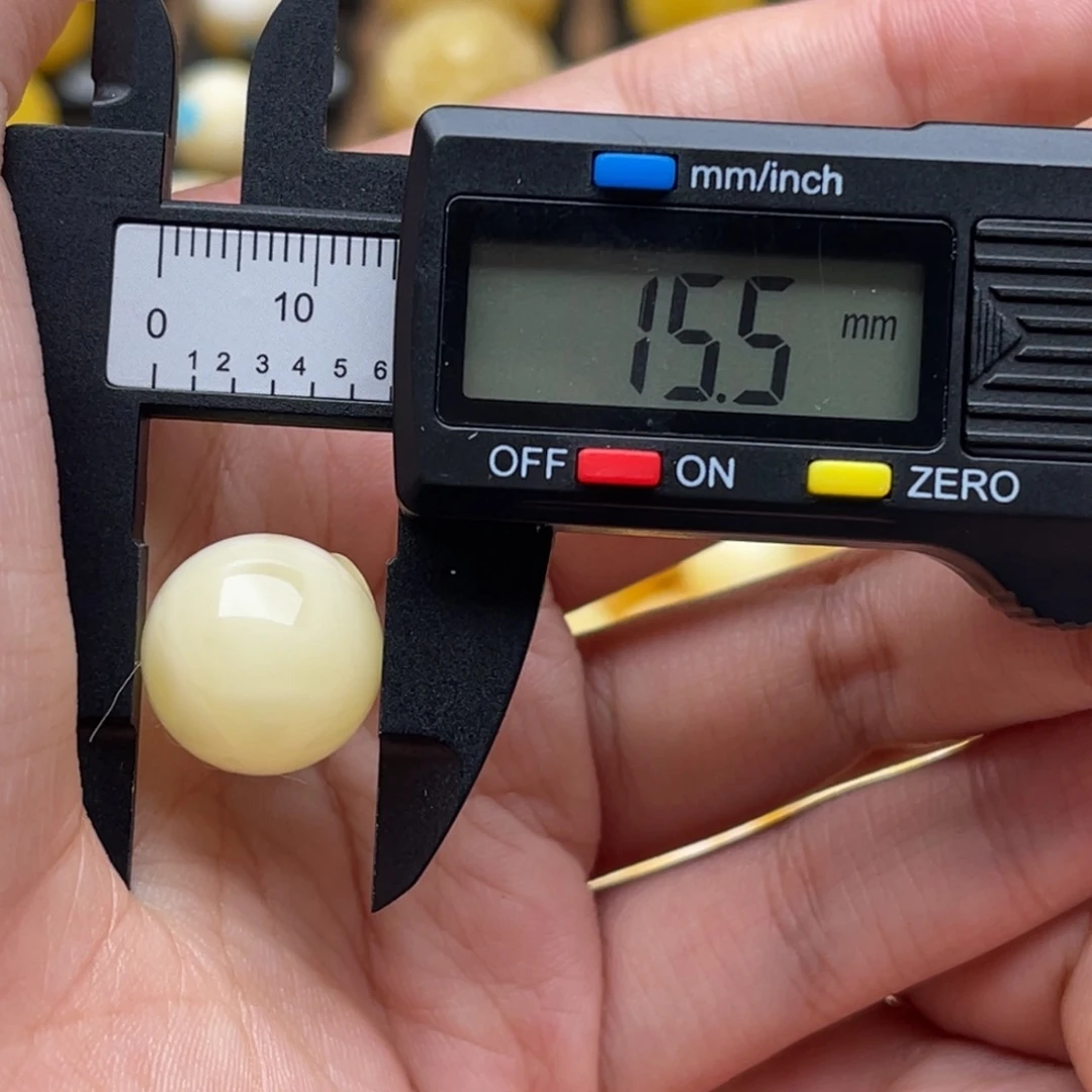 琥珀未镶嵌裸石蜜蜡圆珠静