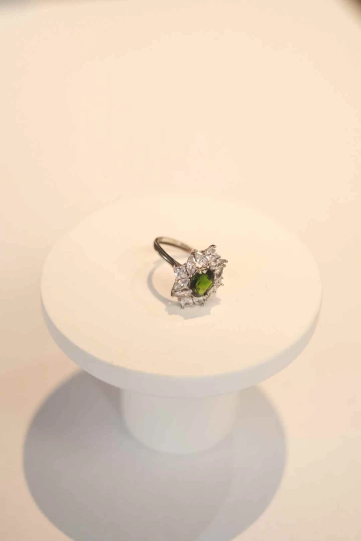 【J024】透辉石戒指 ，银S925镶嵌