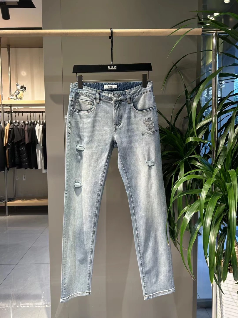 欧洲站2025春夏新款牛仔裤破洞时尚休闲