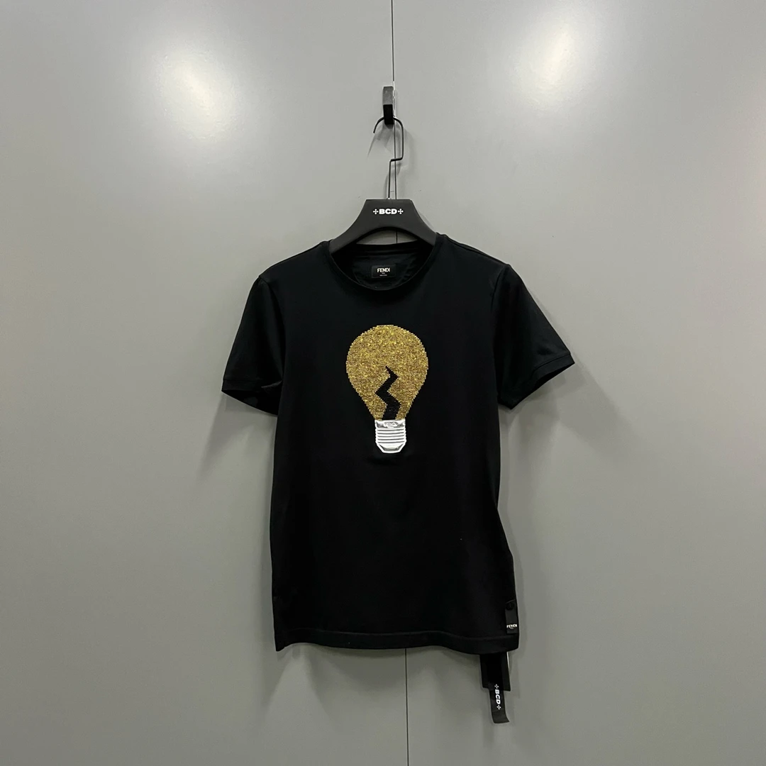 95新 FENDI/芬迪 FENDI 芬迪 黑色灯泡印花短袖 46码/95新