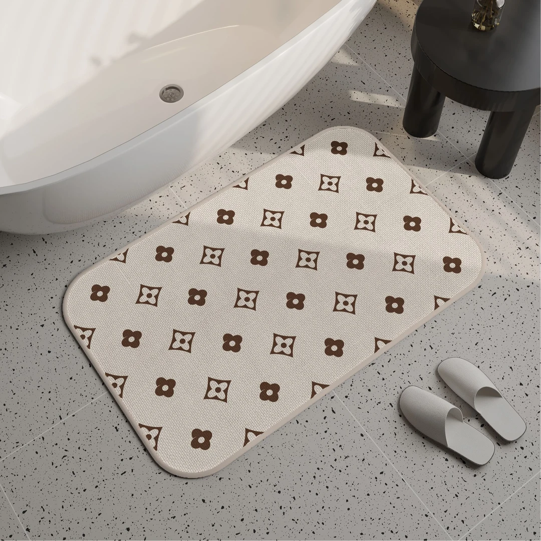 亚麻编织浴室地垫卫生间吸水垫厕所门口防滑垫脚垫进门垫速干地毯