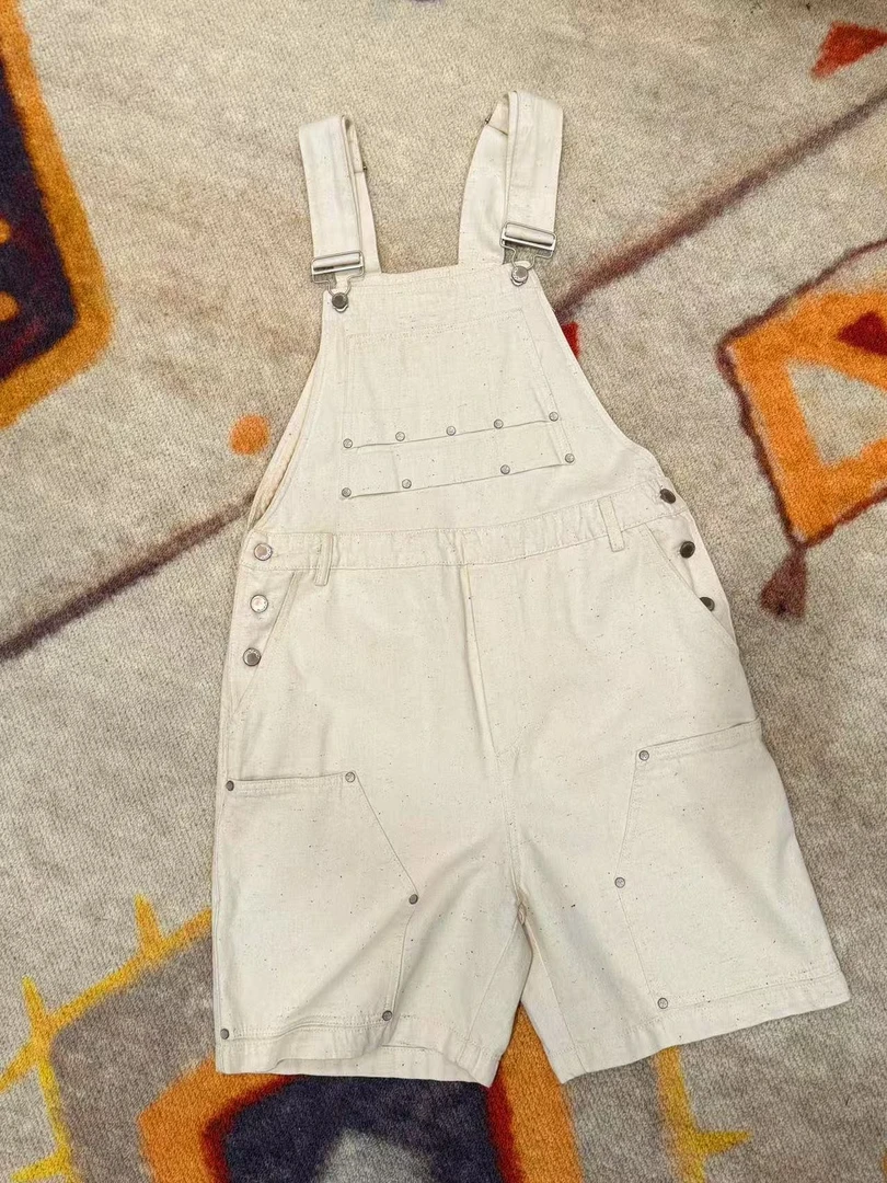 2025夏高级感穿搭慵懒休闲牛仔背带短裤25107