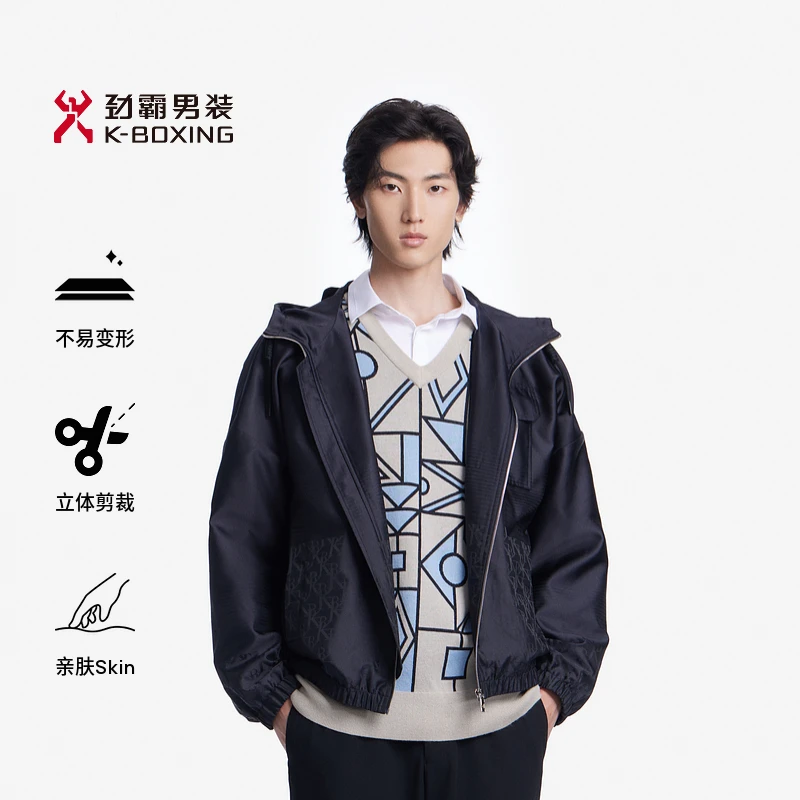 【雅韵东方】劲霸男装潮流新男士易打理夹克外套短版茄克 |FKDT3827