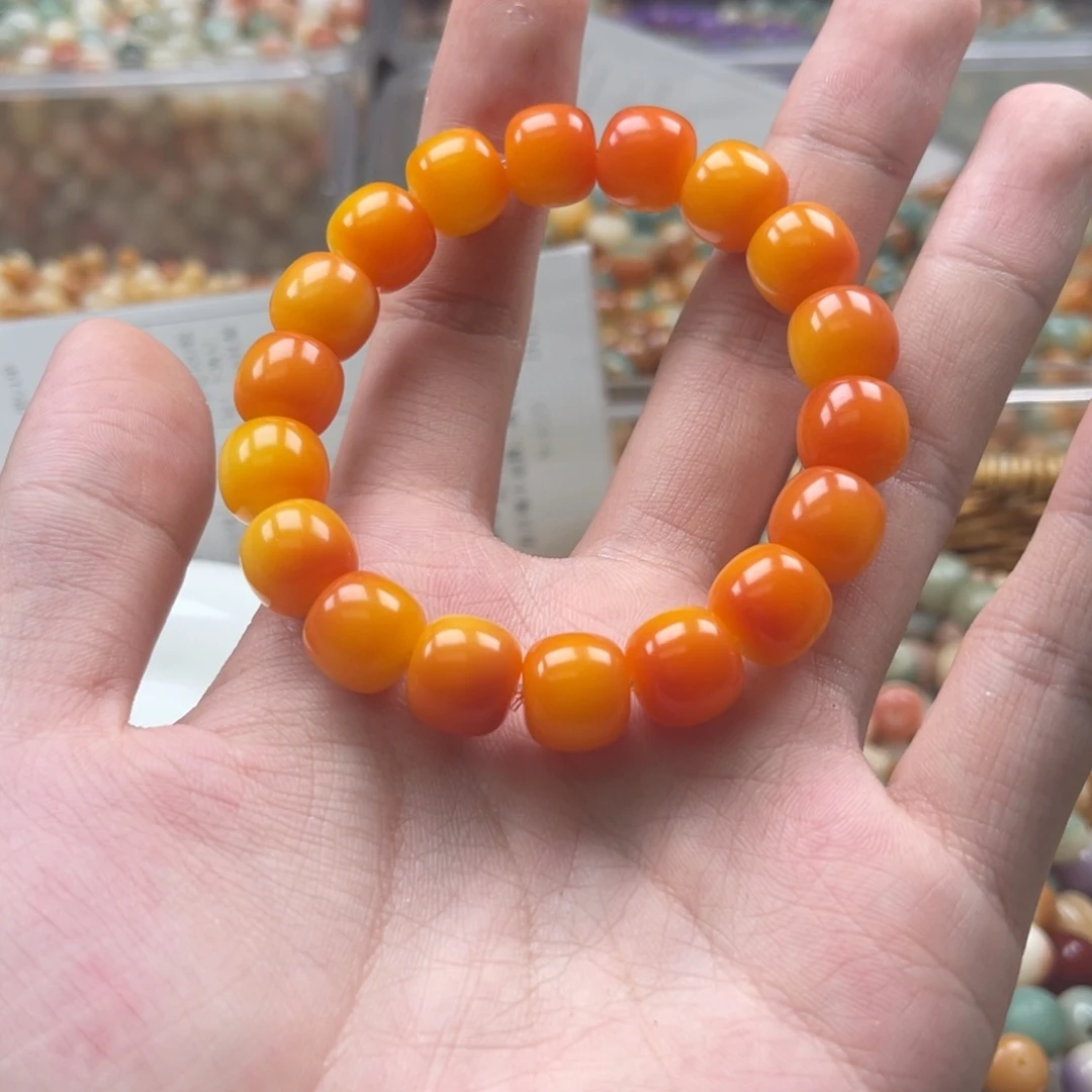 吊坠白玉菩提c12/30+5颗胡萝卜桶珠