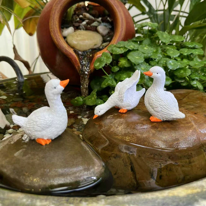 仿真三只鸭子树脂摆件
