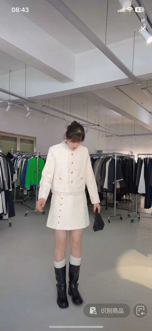 闪闪兒 蕾丝香风百搭A字洋气半身裙5044