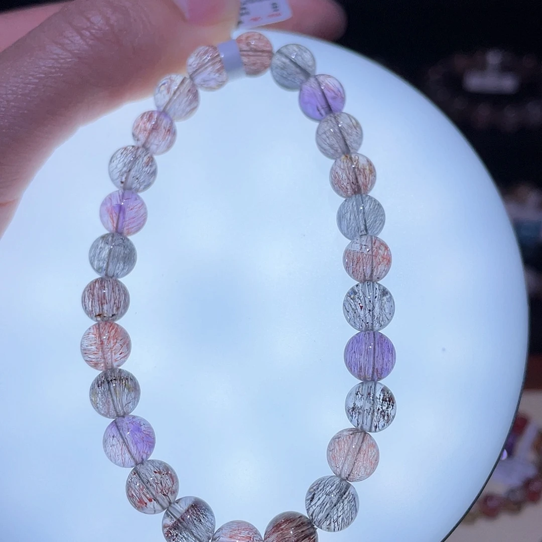 水晶手链未镶嵌超七手链，晶体通透7.3