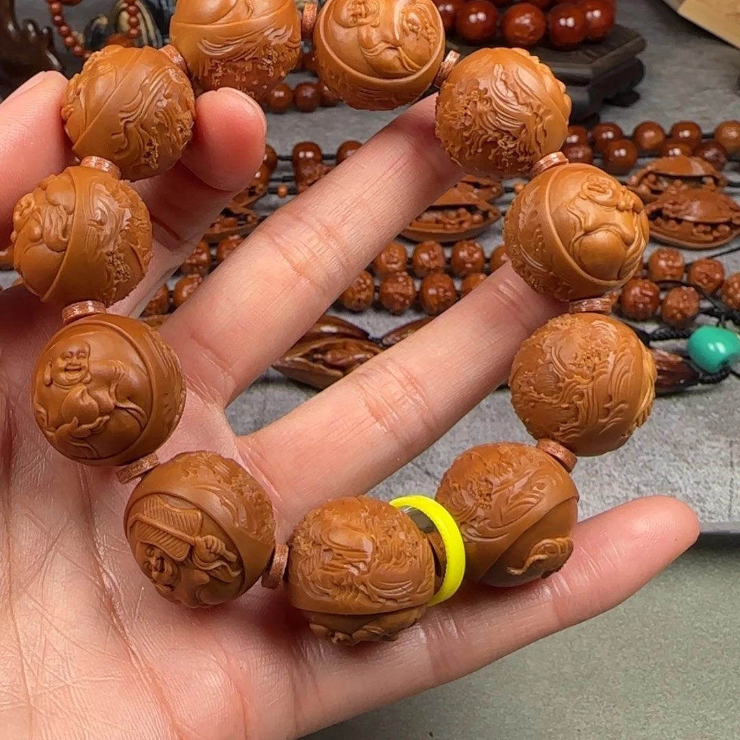 手串/手链橄榄核2.1尺寸正圆风景弥勒手串