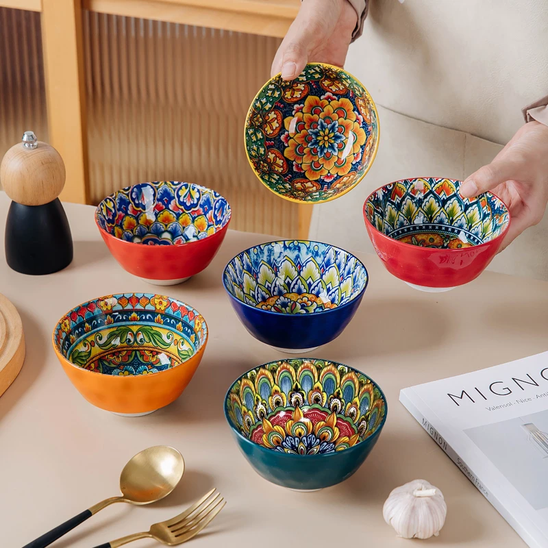 花颜月貌-4.75英寸米饭碗6个混装中式（不含礼盒）