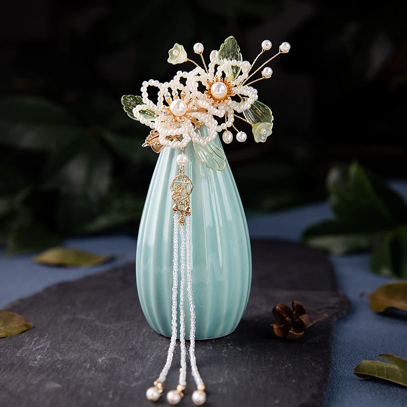 汉服发饰古装夹子复古风头饰超仙流苏发夹古典全新未镶嵌小清晰边