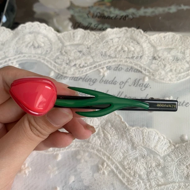 F011清新醋酸花花弹簧夹合集
