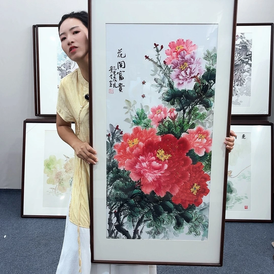 国画手绘作品120×60尺寸