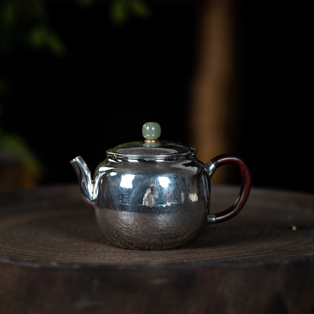 HC锤纹银壶 130cc 家用茶具银器银壶
