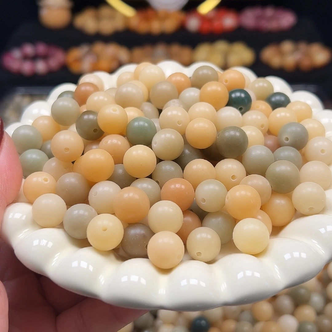 手串菩提根/象牙果微瑕卡12左右原色多宝圆150颗