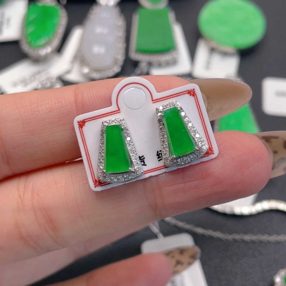 翡翠银S925镶嵌吊坠(不含链)