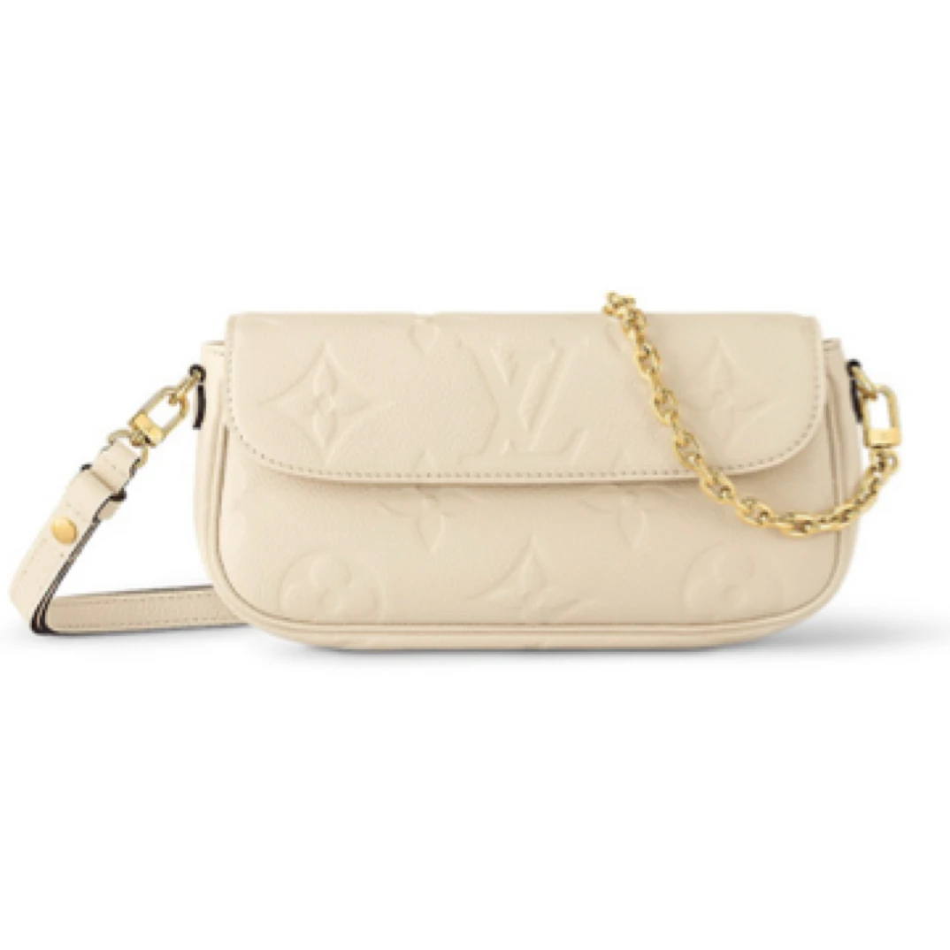 99新 LouisVuitton/路易威登 ivy 全皮 奶白色 芯片款/JW3044