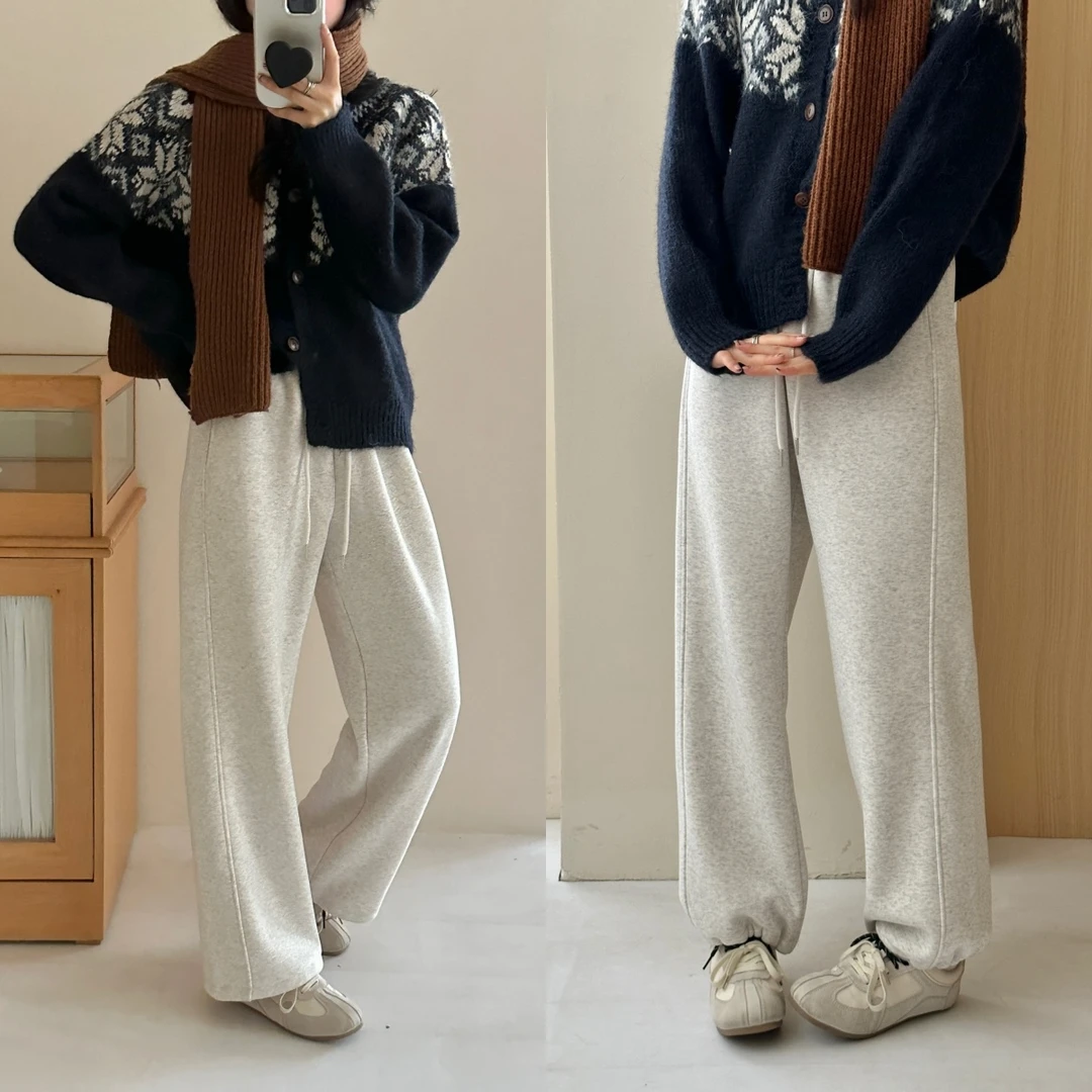 【长裤系列】松.弛感穿搭 加绒慵懒直筒休闲裤 一条过冬足够！