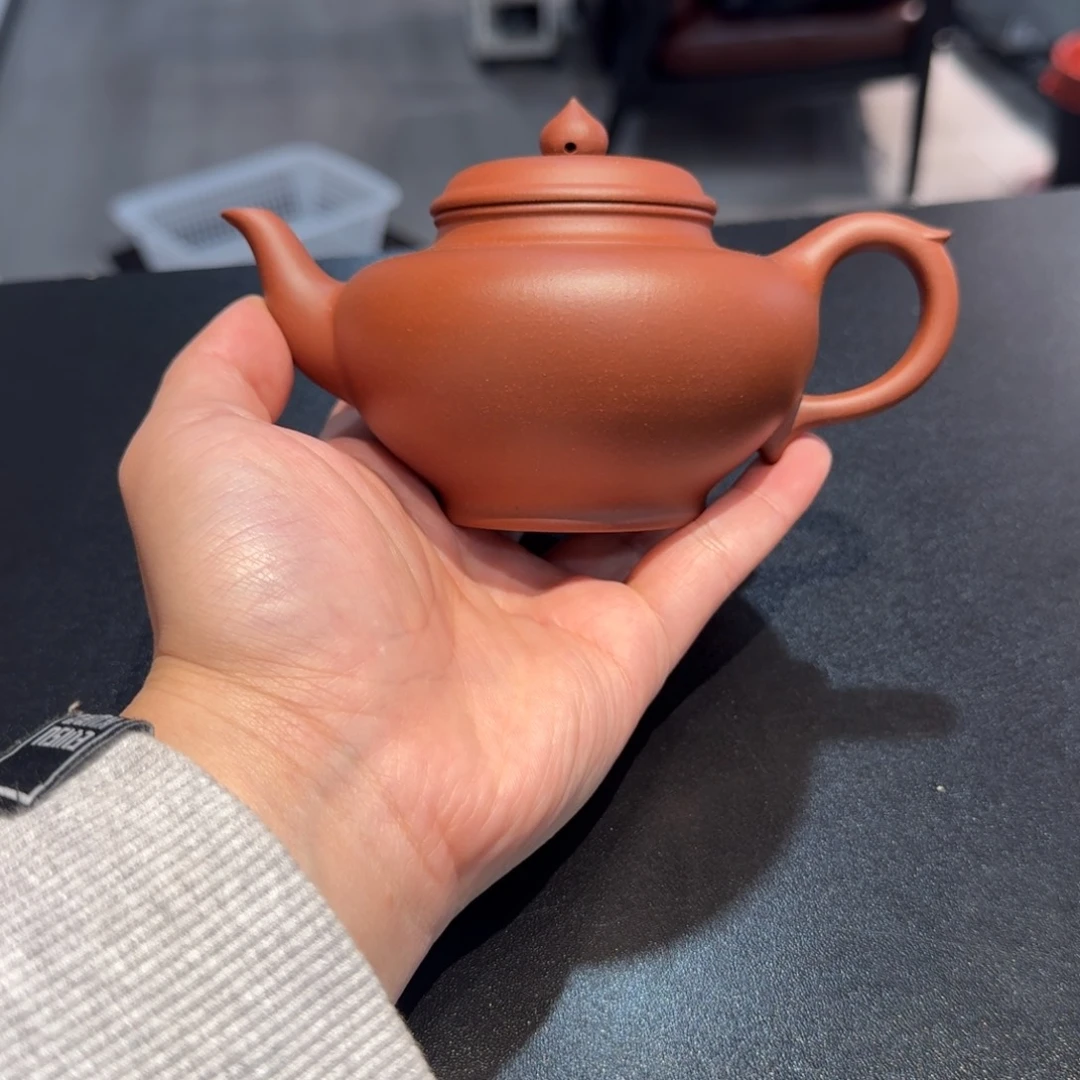 紫砂茶壶红皮龙笑樱