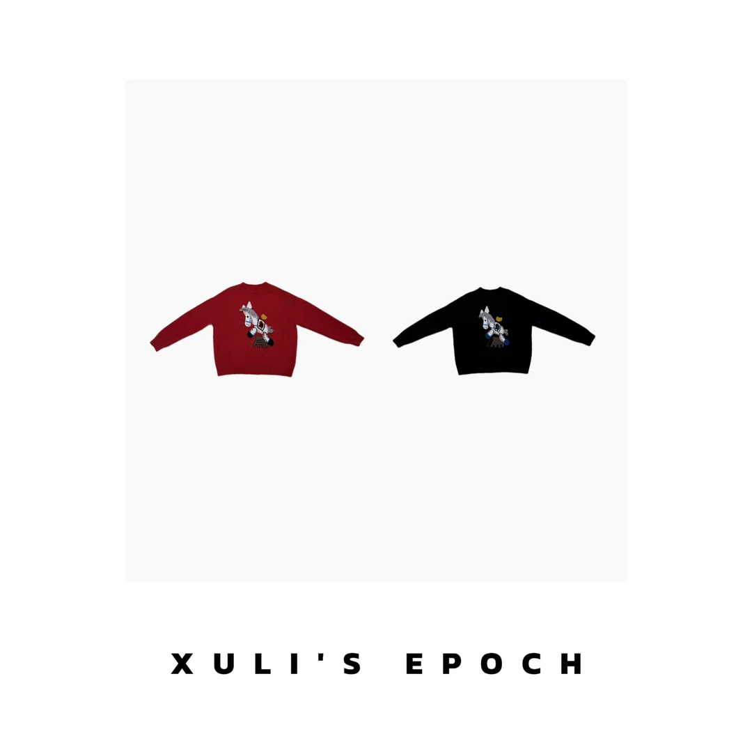 XULI'S EPOCH“一马当先”立体小马绣图针织衫·QX5101·新年限定