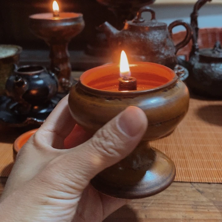 我*景德镇手工制作油灯