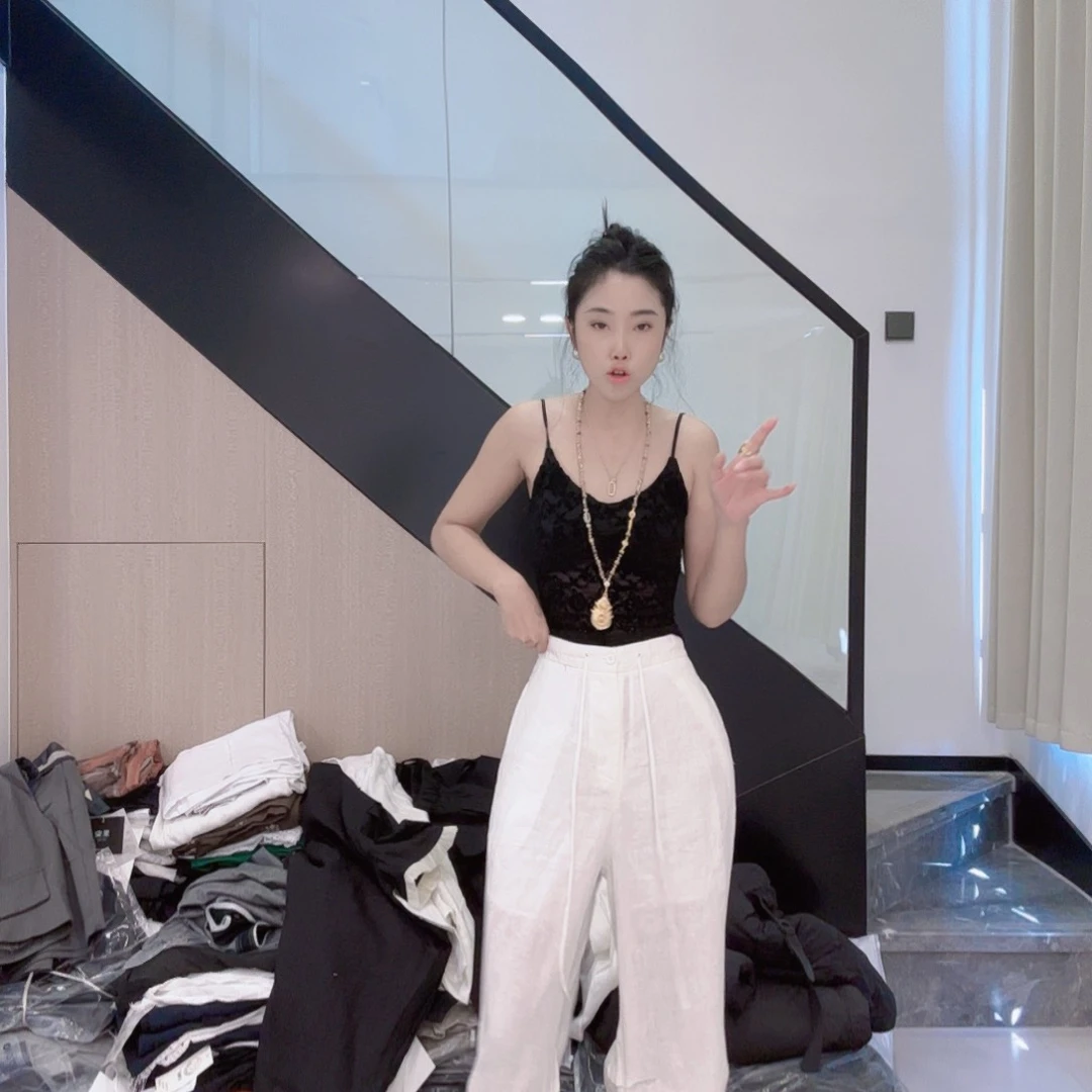 L130斤亚麻裤子白色