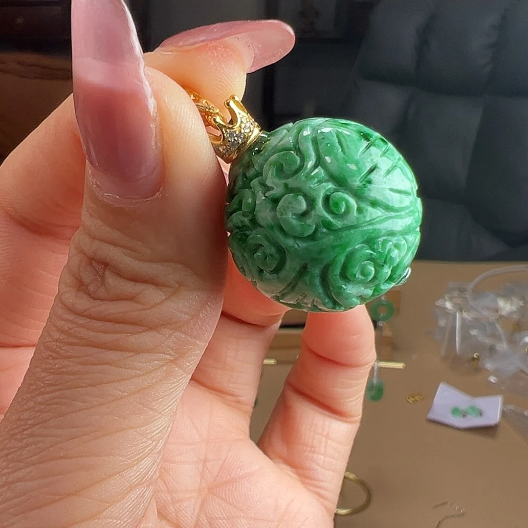 翡翠银S925镶嵌颈饰吊坠