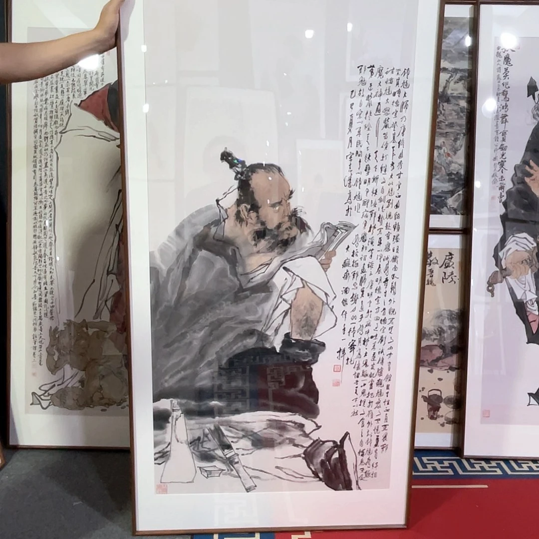 国画手绘画作品带框80/160