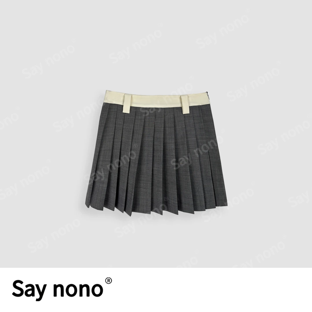 懒猫nono│Saynono夏新款如意集团定制面料百褶设计短裙H32903X