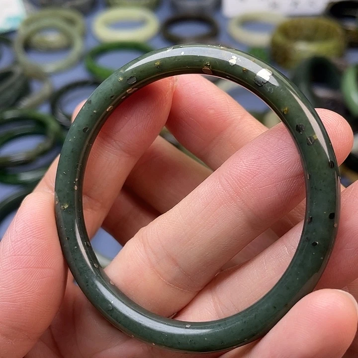 和田玉（青玉）未镶嵌手镯满天星手镯56.6mm