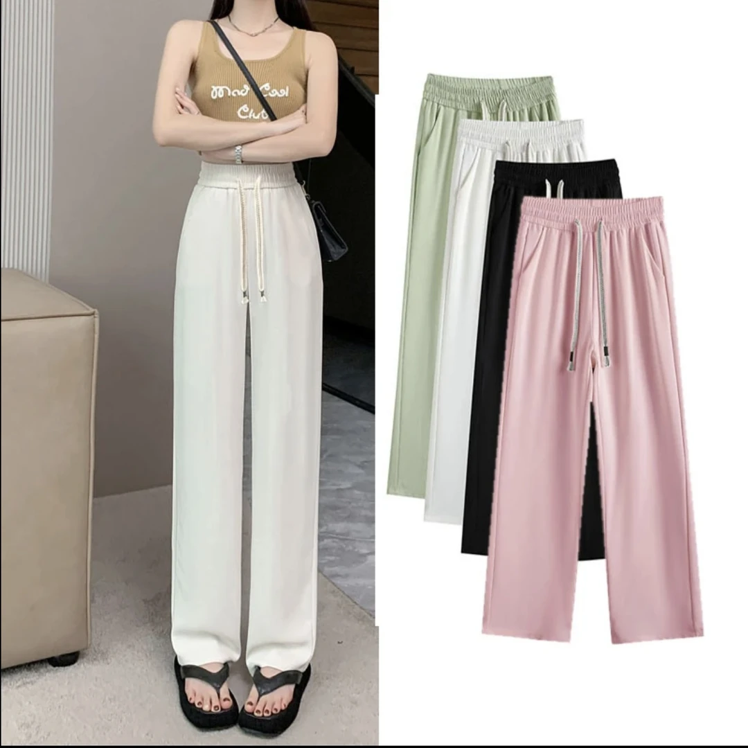 马卡龙西装裤显瘦百搭休闲裤高腰夏季阔腿薄款时尚白色运动拖地裤