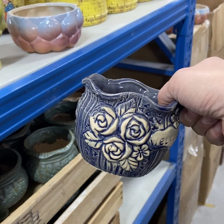 陶瓷花盆单场满9.9发10*8