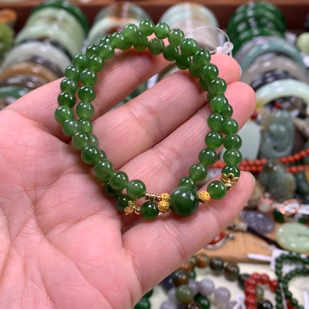 和田玉（碧玉）未镶嵌手链卡0.6