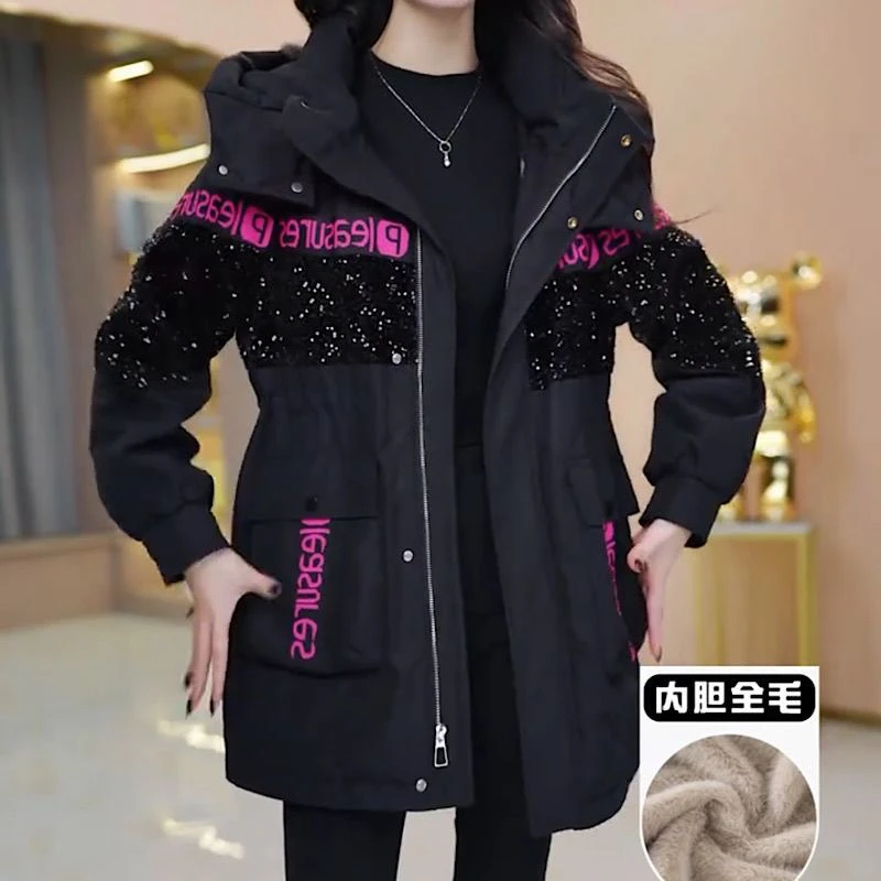 加厚加绒派克服外套女2025冬季新款中年妈妈装洋气时尚中长款大衣