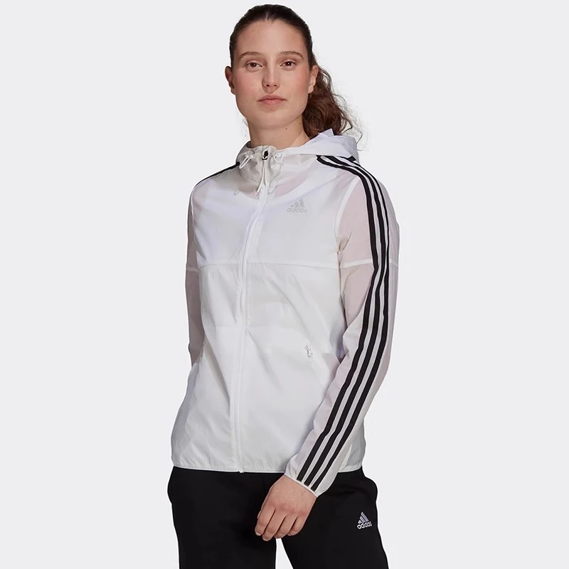 Adidas阿迪达斯女运动外套防风透湿运动风衣连帽梭织防风GQ0564