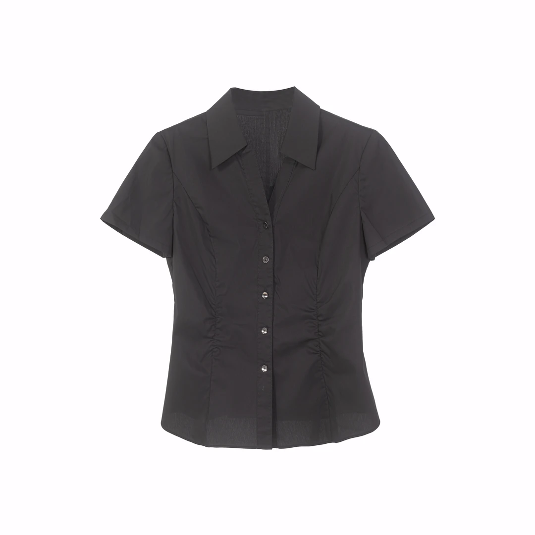 【小余专属】夏季短袖显瘦收腰职业衬衫时尚衬衣CF1222362285