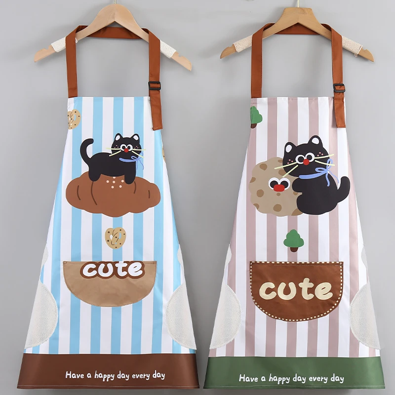 围裙厨房家用防水防油新款可爱围腰做饭卡通餐饮夏季工作服罩衣