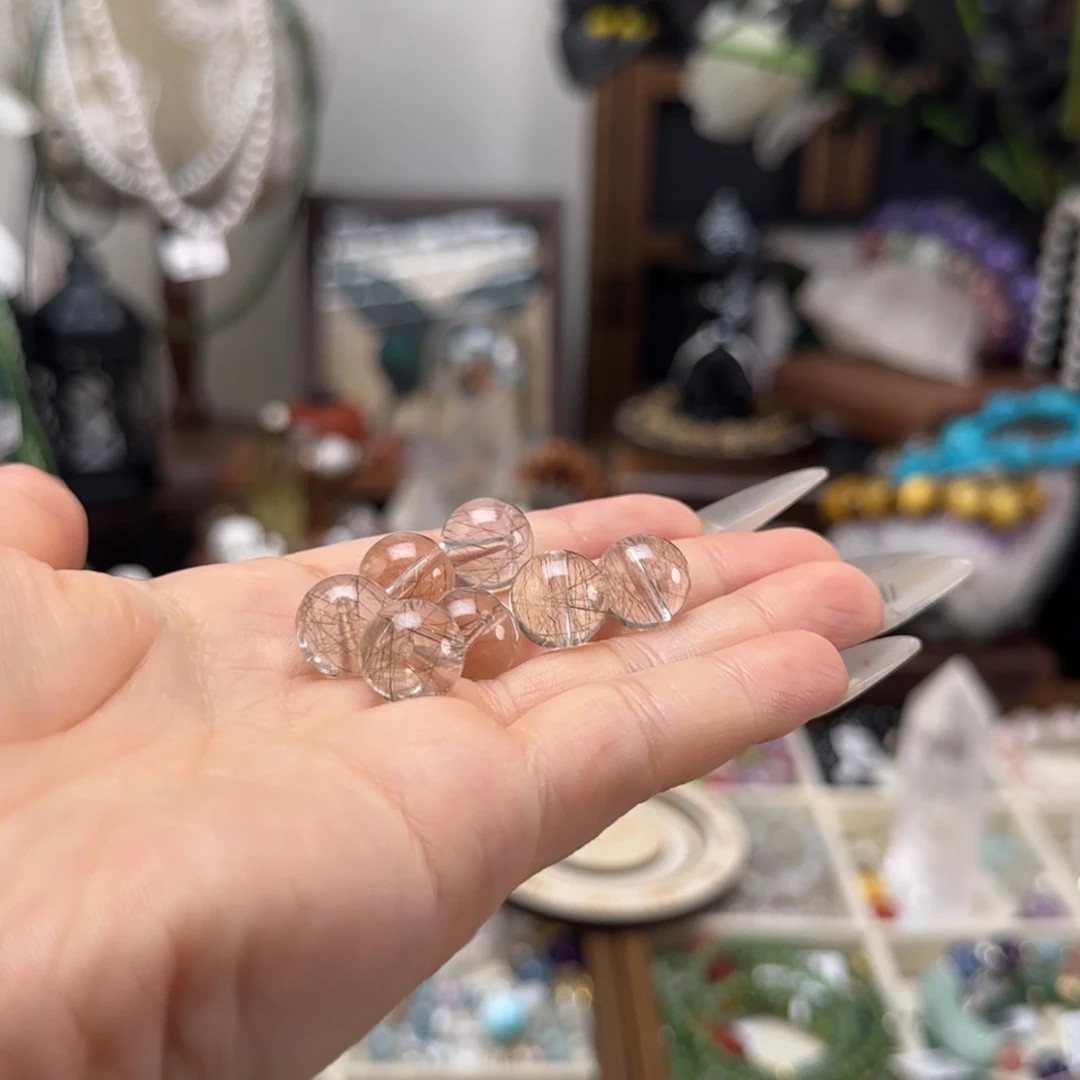 未镶嵌吊坠(不含链)水晶金银发晶吊坠11.5+（多样性发一）