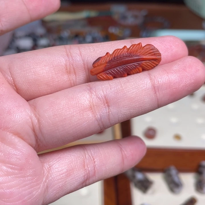 南红玛瑙未镶嵌颈饰89羽毛