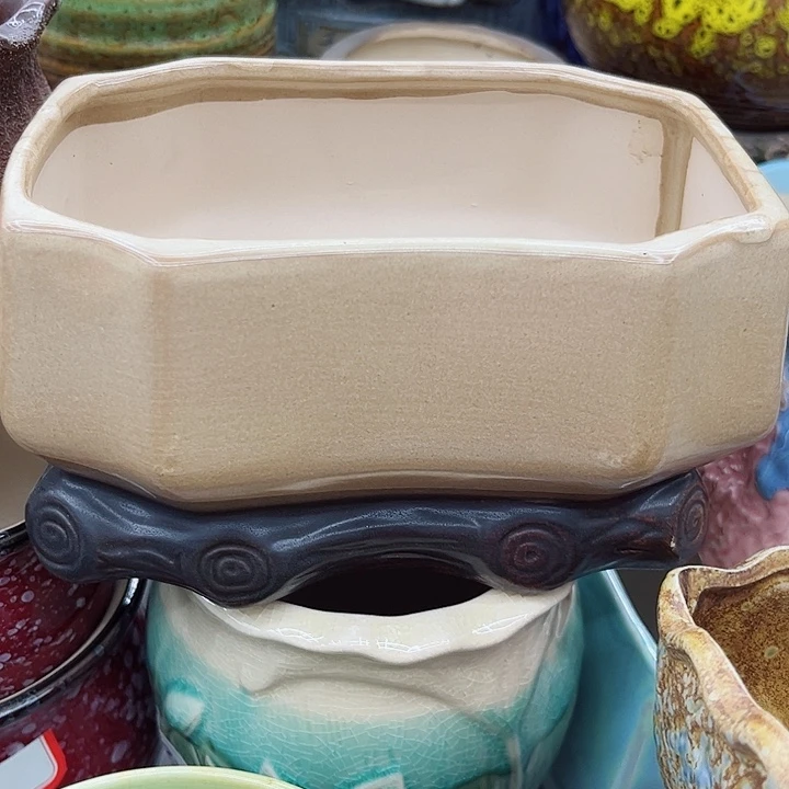 多肉绿植陶瓷花盆9.9包邮，有孔