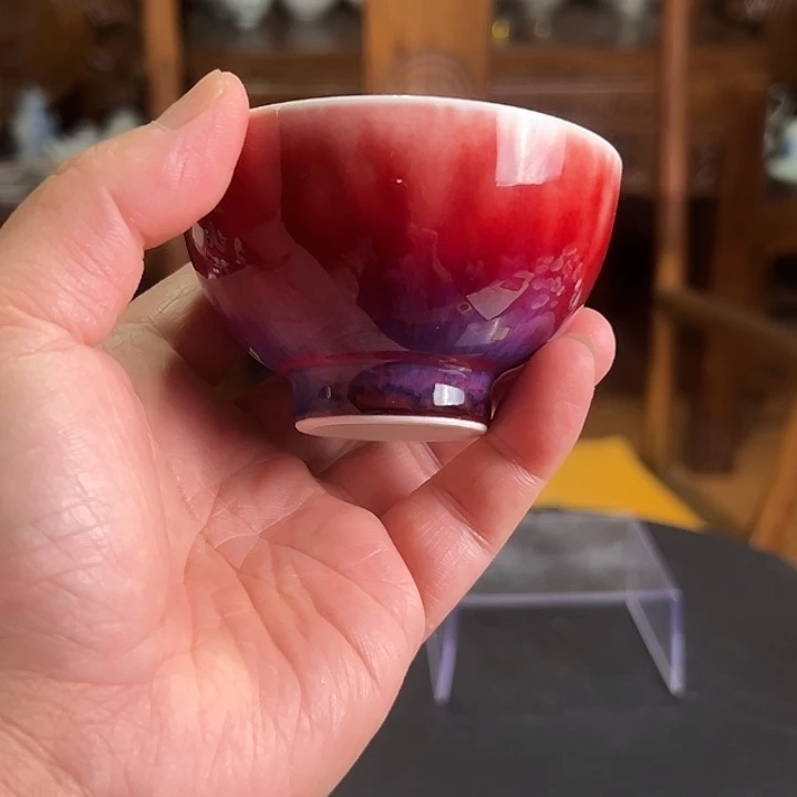 摆件高温颜色釉压手杯