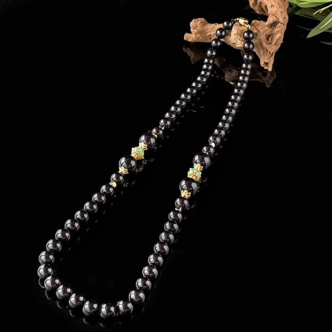 S7709【福嘟嘟】血翳灵石玛瑙项链-送礼佳品