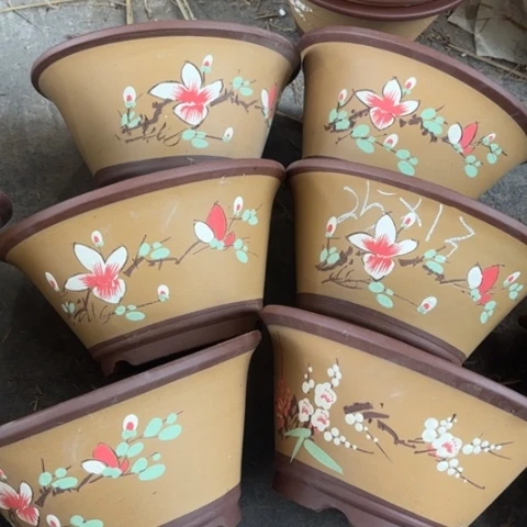 紫砂花盆  100-6。    25-13