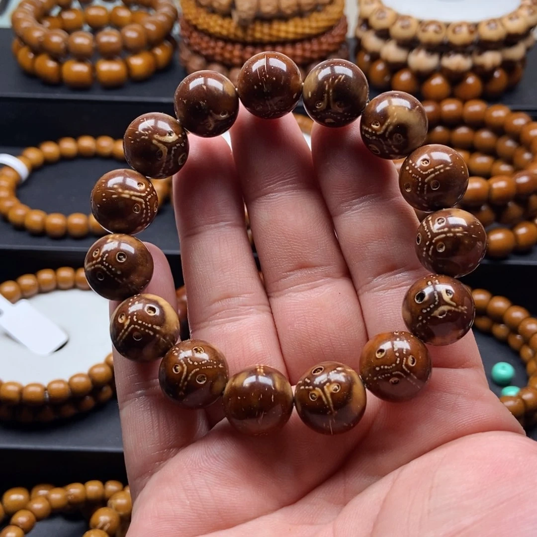 紫金鼠手串15mm熊猫光珠