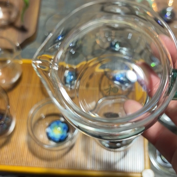 玻璃手工艺品玻璃茶器圆满墨绿色