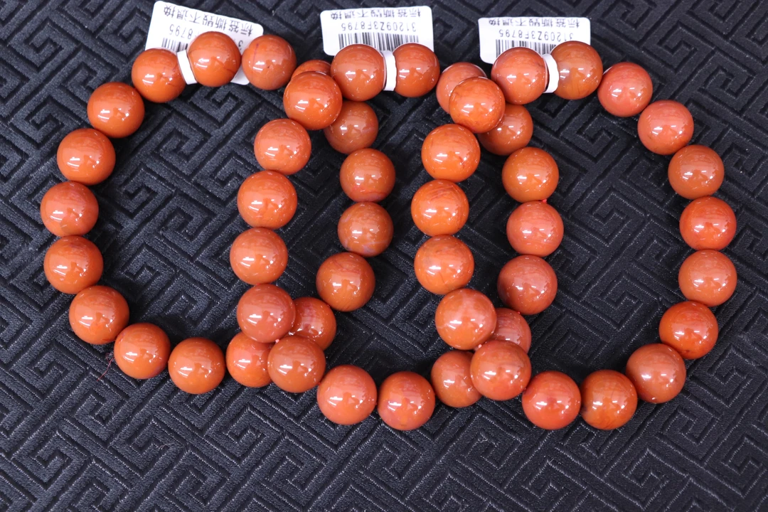 原矿无优化天然南红瓦西纯色柿子红单圈12mm左右多样性发一串