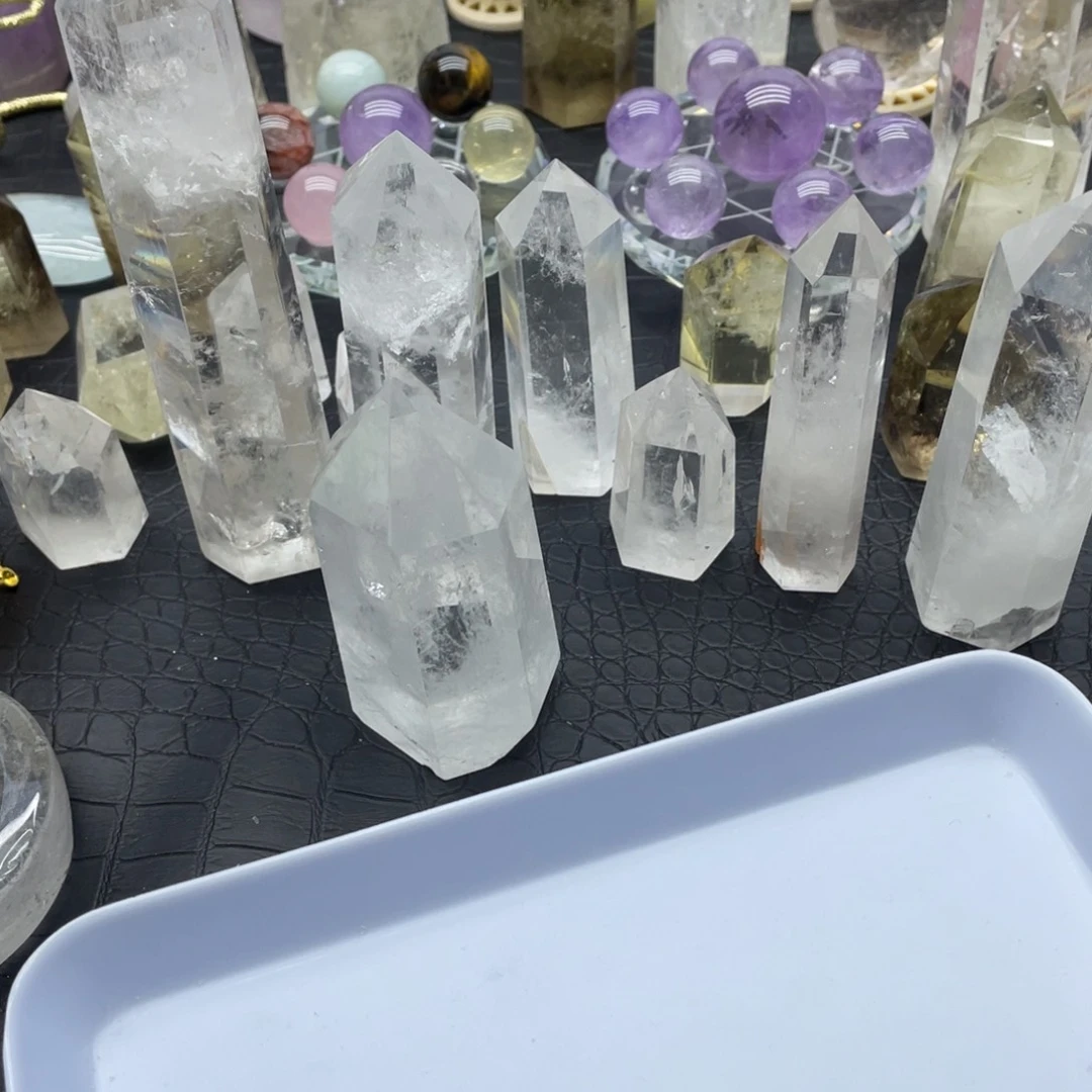 水晶11未镶嵌若***馆白水晶柱