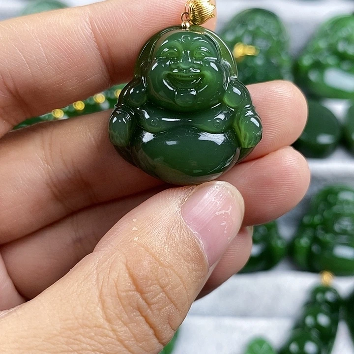 吊坠(不含链)未镶嵌和田玉（碧玉）27mm