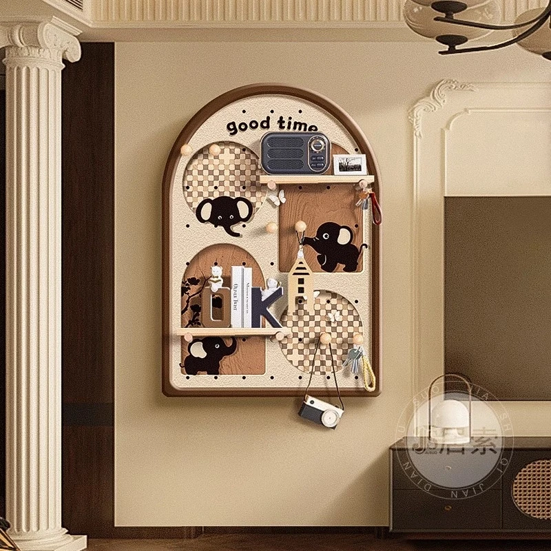 中古风洞洞板收纳小象玄关装饰画沙发背景墙挂画餐厅复古壁画12