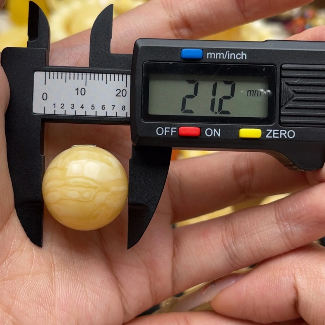 琥珀未镶嵌裸石蜜蜡圆珠静